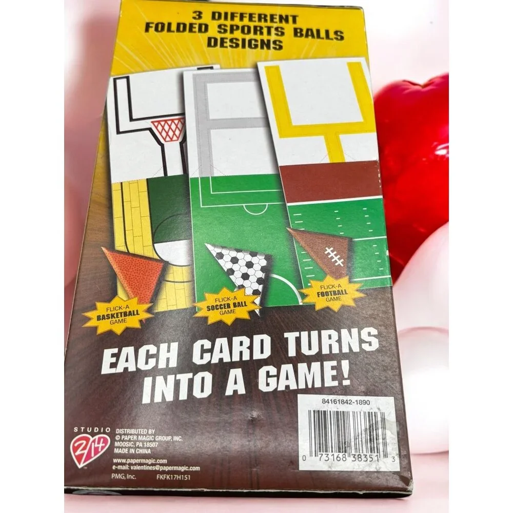 2 Boxes activity Valentine Day Cards 24 Sports Ball 24 Foldin Friends New
